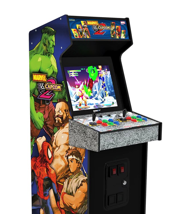 Recenze retro hern automat Arcade1up Marvel vs Capcom 2